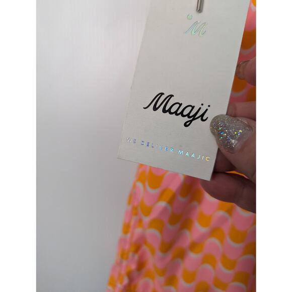 Maaji Sailor Sporty Men’s Swim Trunks Pink Orange Graphic Print Shorts M NWT - Picture 6 of 13